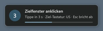Einblendung mit Countdown: Zielfenster anklicken